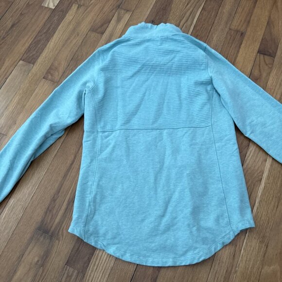 LL Bean Cozy Mixed Knit Pullover Sweatshirt Women's Green Funnel Neck Size S - Picture 5 of 5